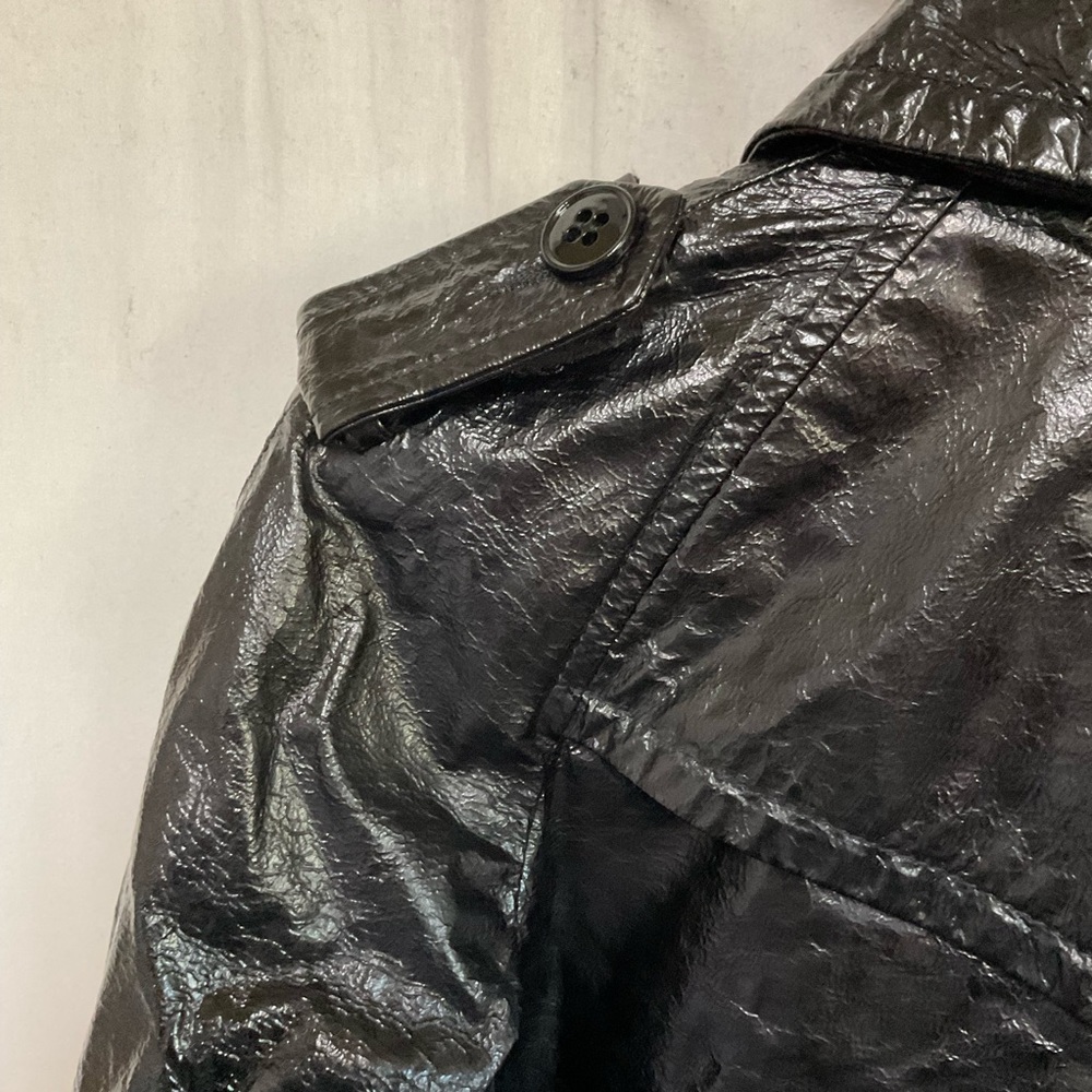Theory Women's Polished Black 100% Leather Oberon A-line Swing Jacket Size P - Picture 13 of 16